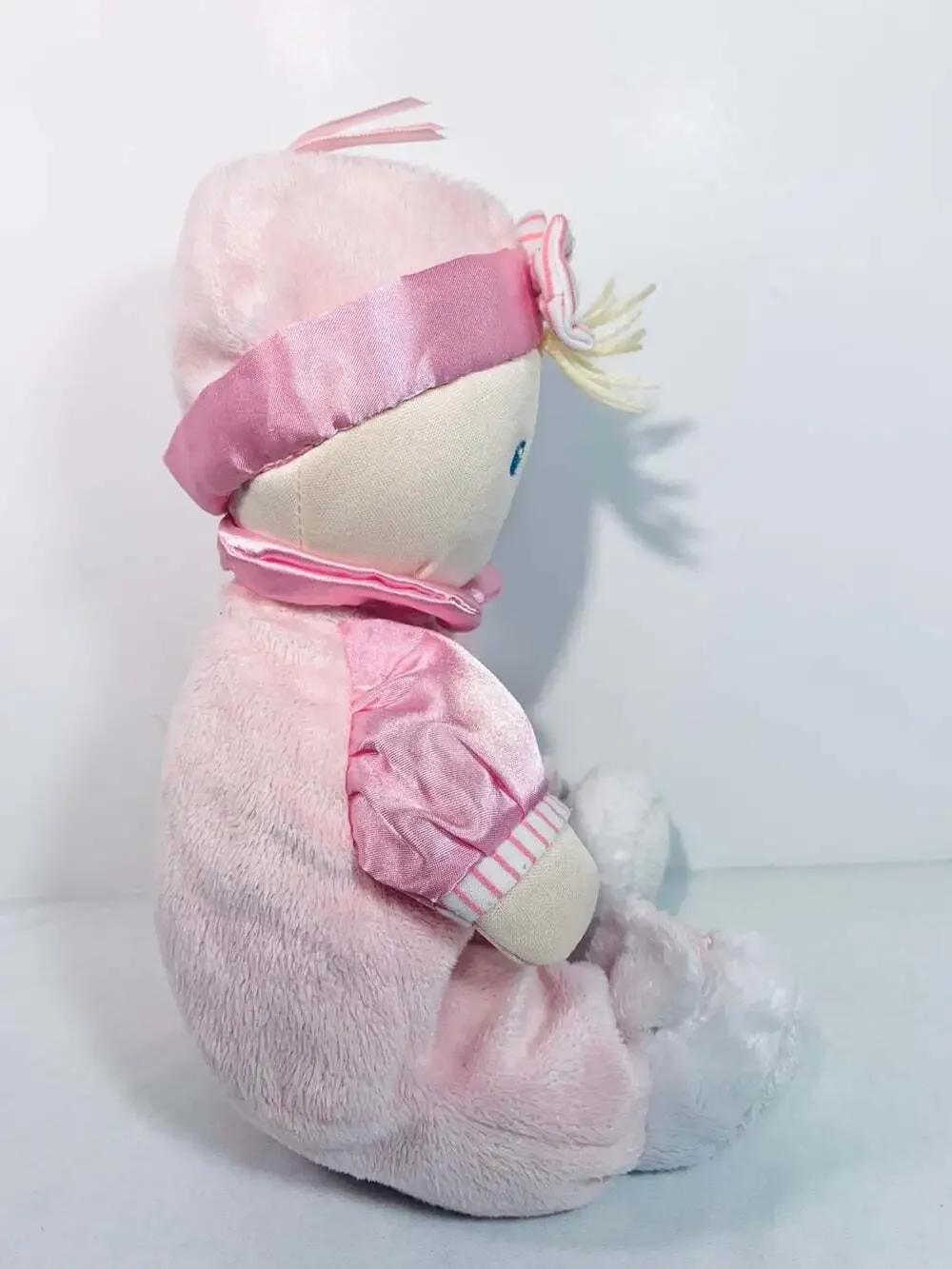Kids Preferred Baby Doll Girl Blonde Flower Pink Blue Eyes Bunny Slippers